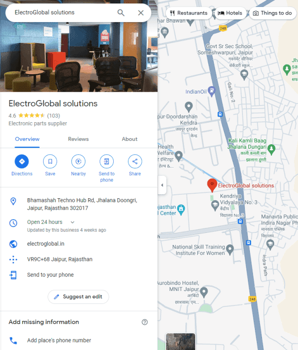 ElectroGlobal Location Map