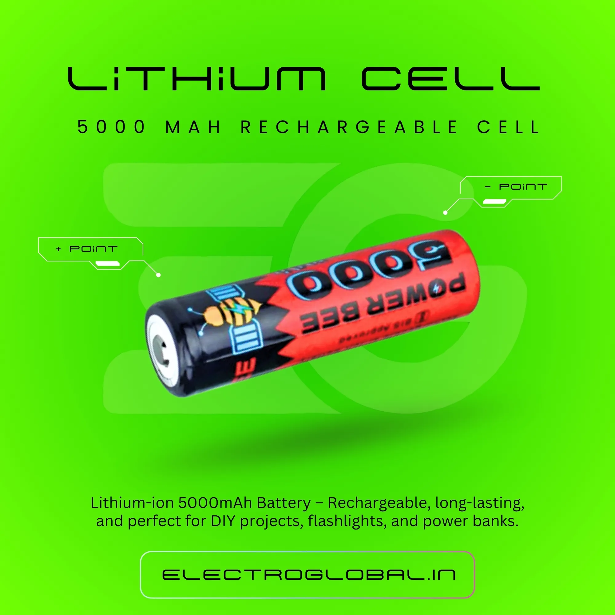 5000mAh 18650 Battery: A 3.7 Volt Rechargeable Lithium Ion Battery Cell for Various Rechargeable Batteries 2