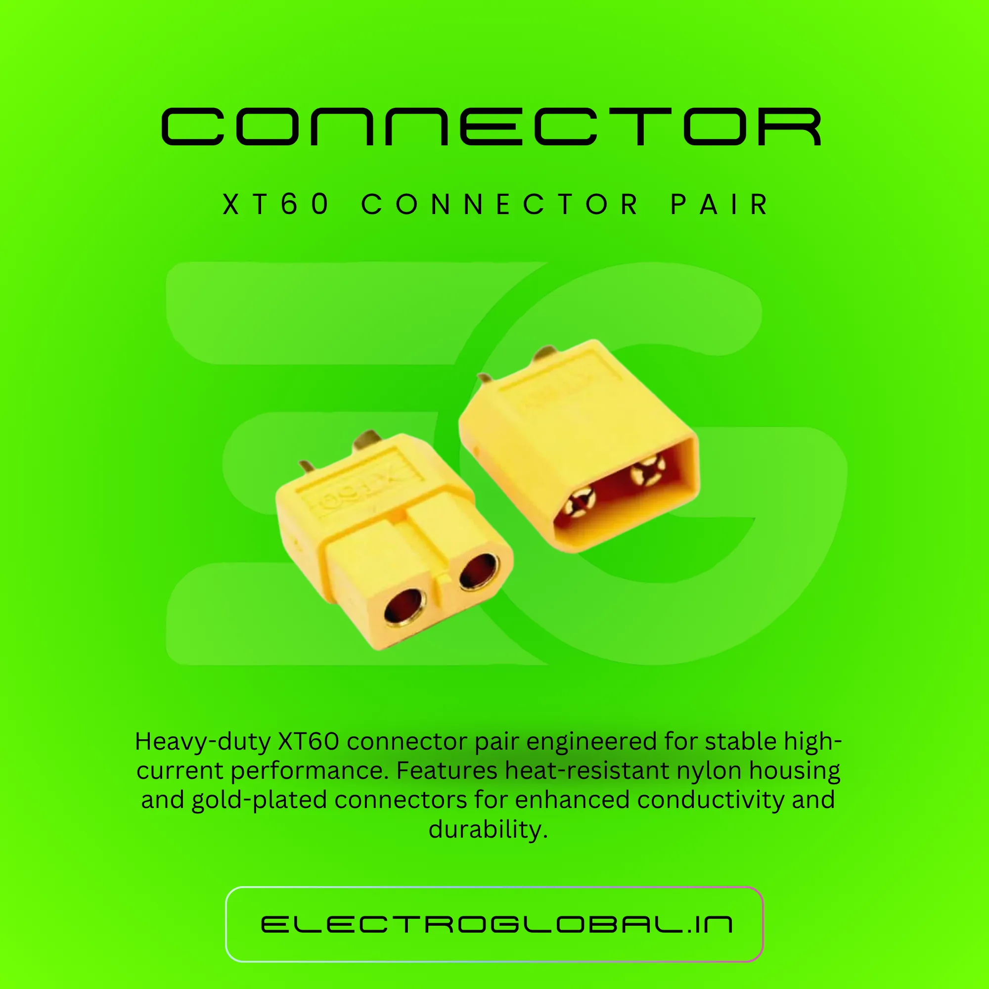 XT60 Connector Male Female Pair – Reliable Battery Connector for RC Projects, Male Female Wire Connector 2 Pin for Easy Connections 2