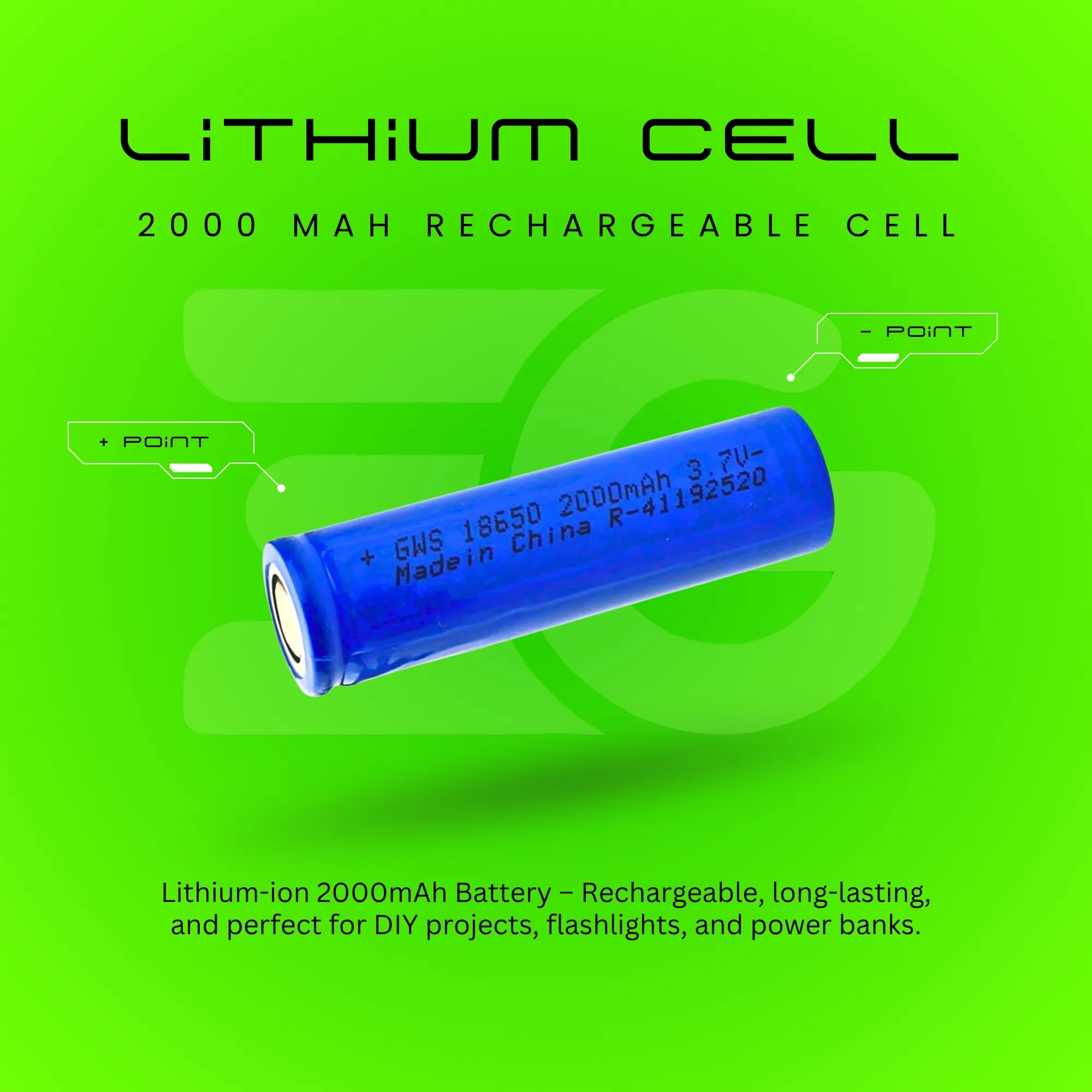 2000mah 3.7v 18650 li-ion lithium rechargeable cell battery for 18650 battery 3.7v, 3.7 volt battery, lithium ion battery, lithium battery cell 2